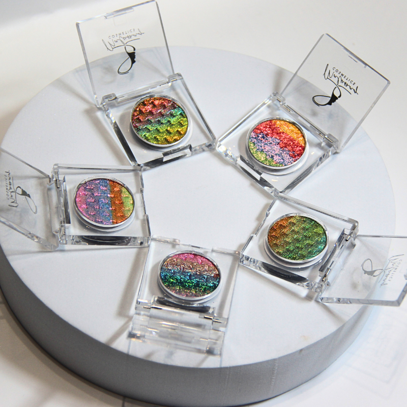 Zestaw 3 cieni prasowanych tęczowych